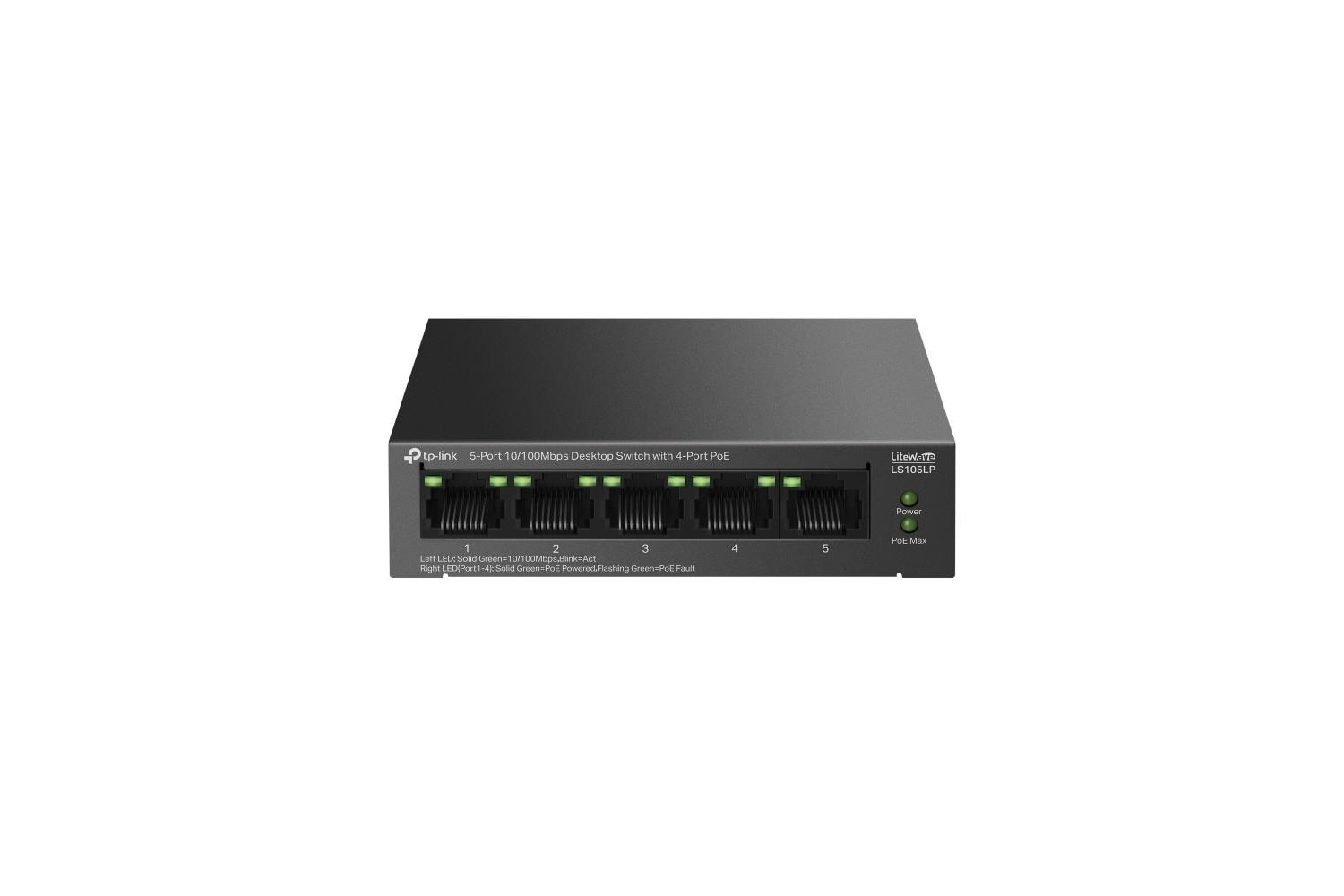 Tp-Link LS105LP 4 Port Poe+ 10-100 Mbps Switch Metal Kasa