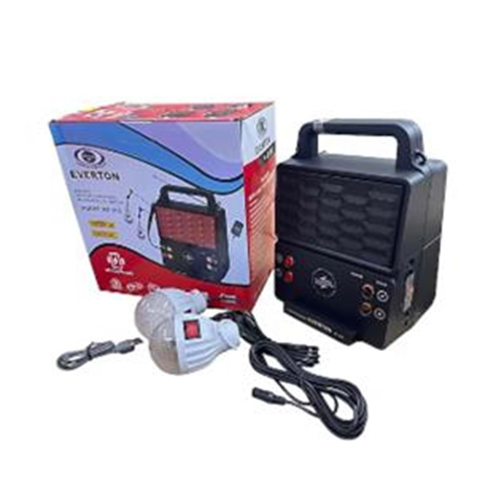 Everton Rt-913 -Usb-Tf Card -Mp3-Bluetooth-Mp3Güneş Enerjili Işıklı Radyo 2 Ampul Set
