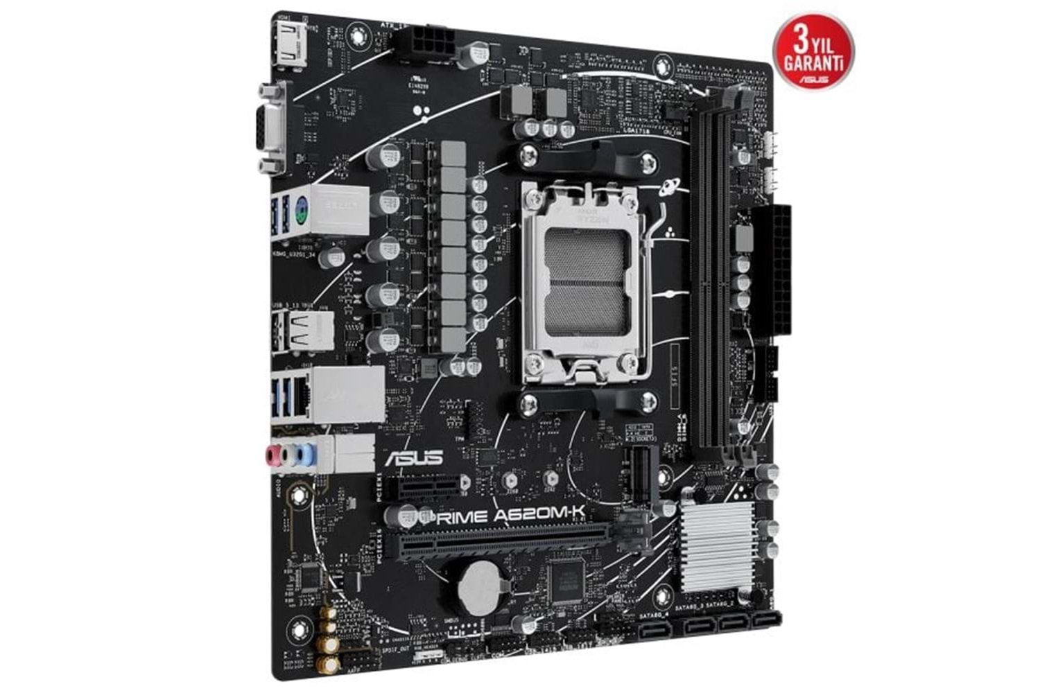 Asus Prime A620M-K 6400MHz (OC) DDR5 Soket AM5 M.2 HDMI VGA mATX Anakart