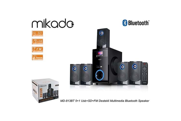 Mikado MD-581BT 5+1 Usb -Sd - Fm Destekli Multimedia Bluetooth Speaker