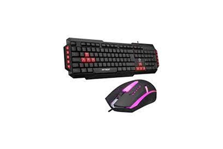 Hytech HYK-46 COMBO Siyah USB Kırmızı Tuşlu Q Gaming Oyuncu Klavye +mouse set