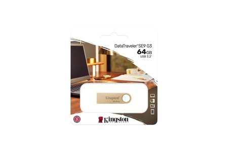 Kingston DTSE9G3-64GB 64GB 220MB-s Metal USB 3.2 Gen 1 DataTraveler SE9 G3 Flash Bellek