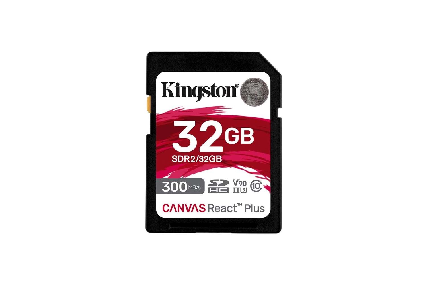 Kingston SDR2-32GB Canvas React Plus SDHC UHS-II 300R-260W U3 V90 for Full HD-4K-8K Hafıza Kartı