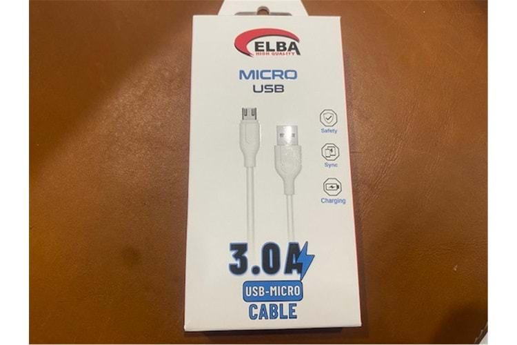 Elba Elb25-M3a Micro Usb 3A Şarj Kablosu 1Mt Hızlı Şarj