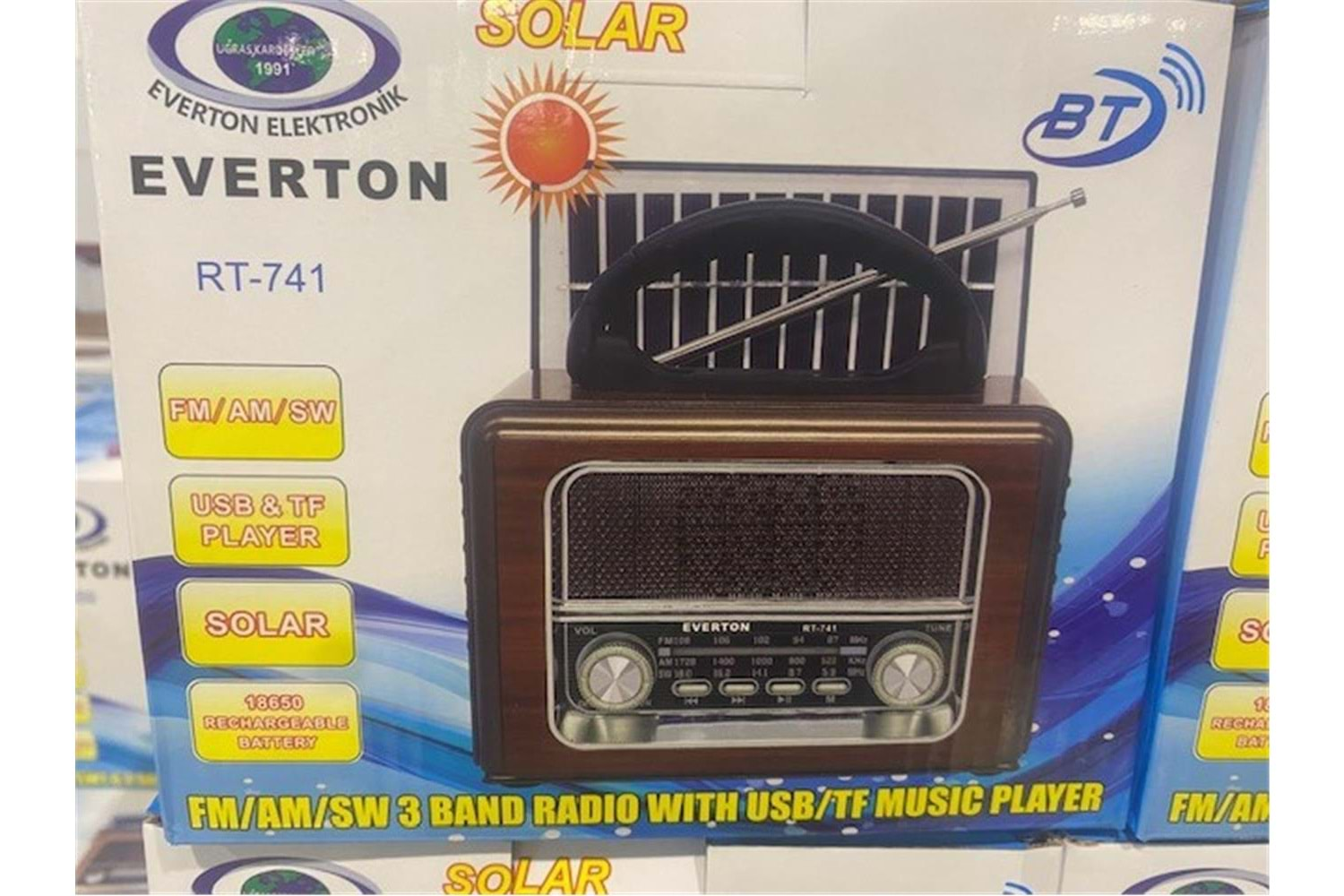 Everton Rt-741 Bluetooth -Fm-Am-Sw-Usb-Tf Card-Aux Nostaljik Radyo