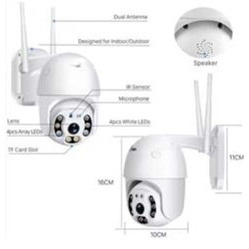 Apronx APX-WP70 3mp 2.8mm 8 LED Wifi Ptz Kamera