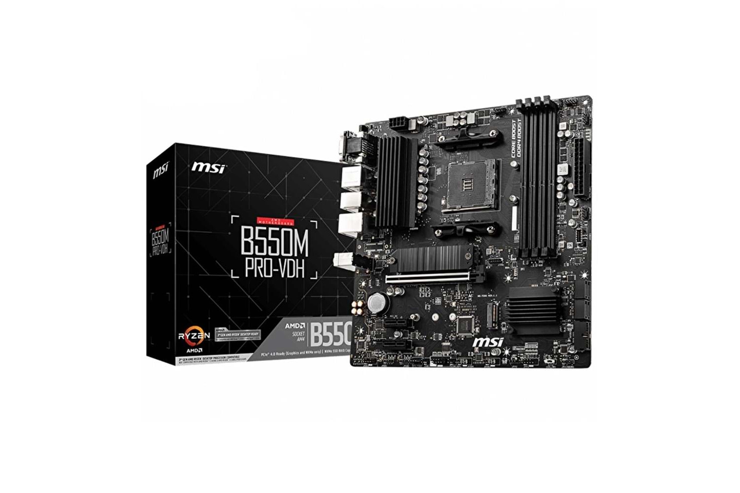 Msi B550M PRO-VDH AM4 DDR4 4400(OC) HDMI DP VGA M.2 USB3.2 MATX Anakart
