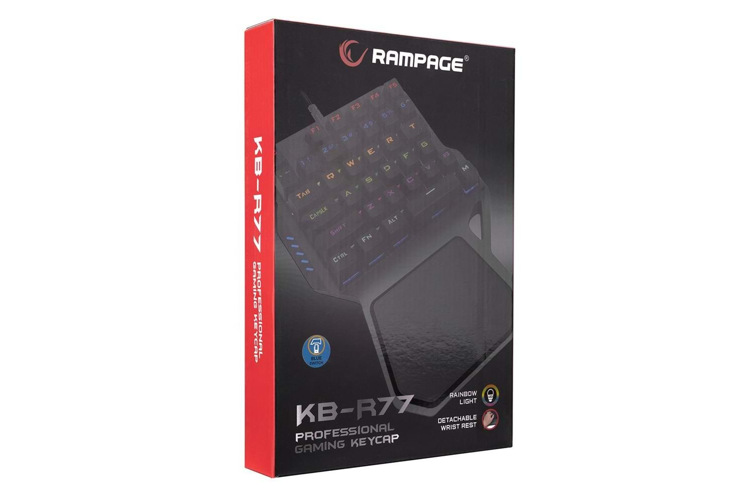 Rampage KB-R77 PALM USB Rainbow Backlight Blue Switch Mekanik 36 Tuşlu Mini Gaming Oy Klavyesi