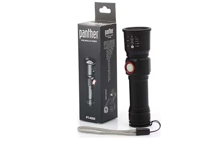 Panther PT-4060 LED Şarjlı Metal El Feneri