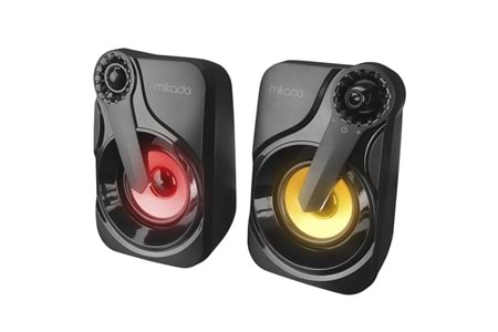 Mikado MD-X27 2.0 Multimedia 3W-2 Siyah 5V USB LED Işıklı Speaker Hoparlör