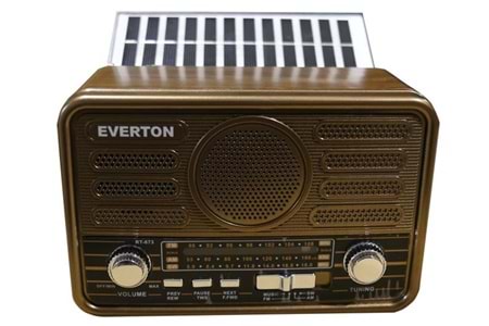 Everton Rt-673 Bluetooth Fm-Usb-Tf-Aux Şarjlı Solar Nostaljik Radyo