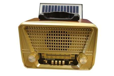 Everton Rt-836 Bluetooth Fm-Usb-Tf-Aux Solarlı Şarjlı Nostaljik Radyo