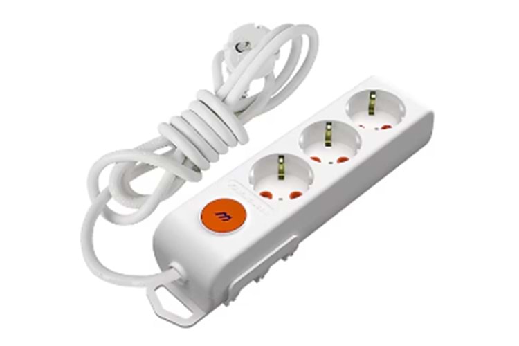 Mutlusan Rı-Tech 3lü 1mt AnahtarTopraklı Grup Priz (001 175 320002 01 00)