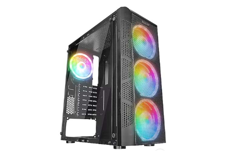 Everest CREST V1 Mesh Temperli Camlı 4x12cm Auto RGB Fan ATX Mid-T Gaming Oyuncu Kasası