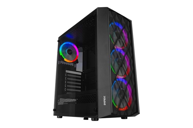 Everest BUMPY 4-12cm RGB Fan Tempered Camlı ATX Mid-T Gaming Oyuncu Kasası
