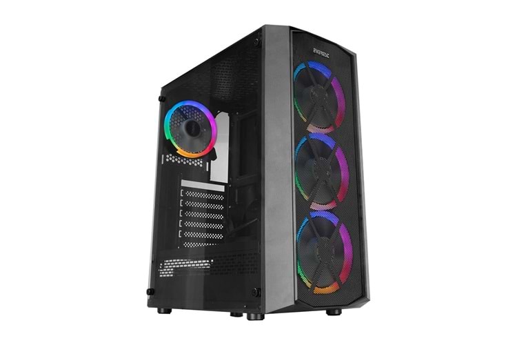 Everest FLAT MESH 4-12cm RGB Fan Tempered Camlı ATX Mid-T Gaming Oyuncu Kasası