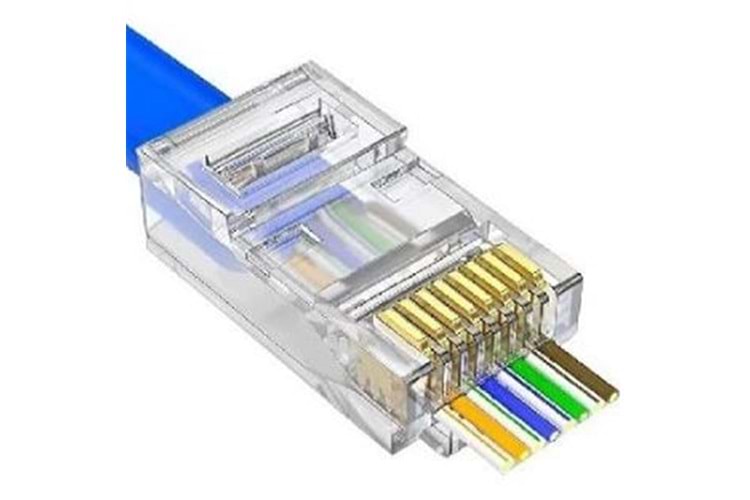 Apronx CAT6 RJ-45 Yeni Nesil Delikli 100 Paket Konnektör
