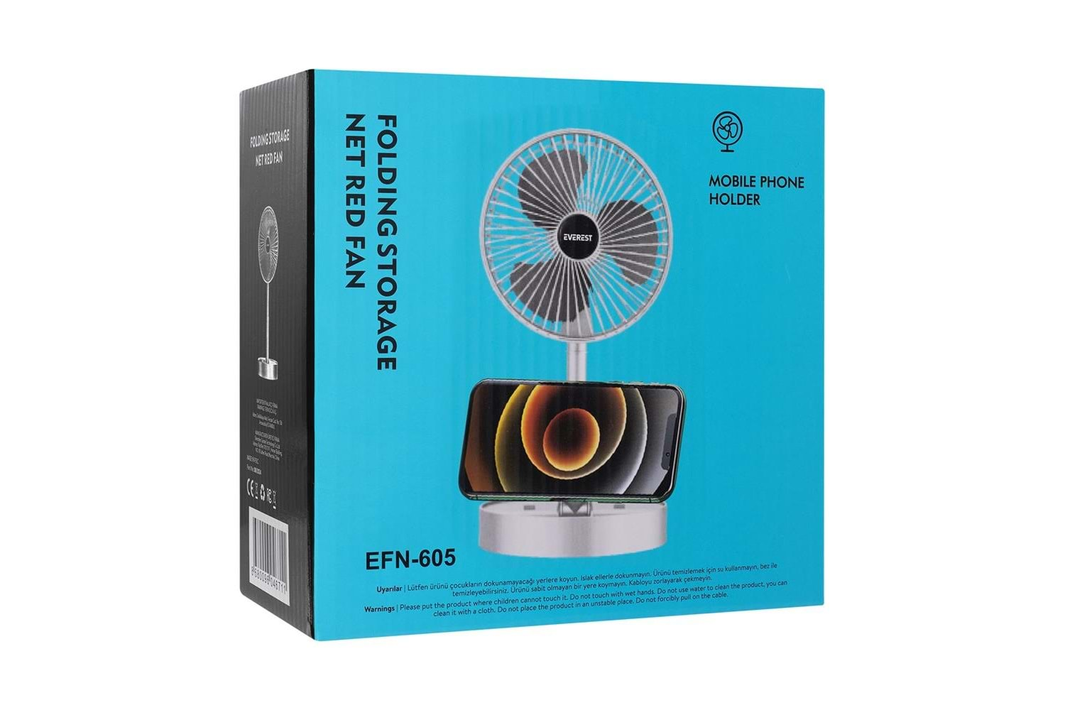 Everest EFN-605 Masaüstü Şarj Edilebilir Beyaz 800mAh Usb Fan