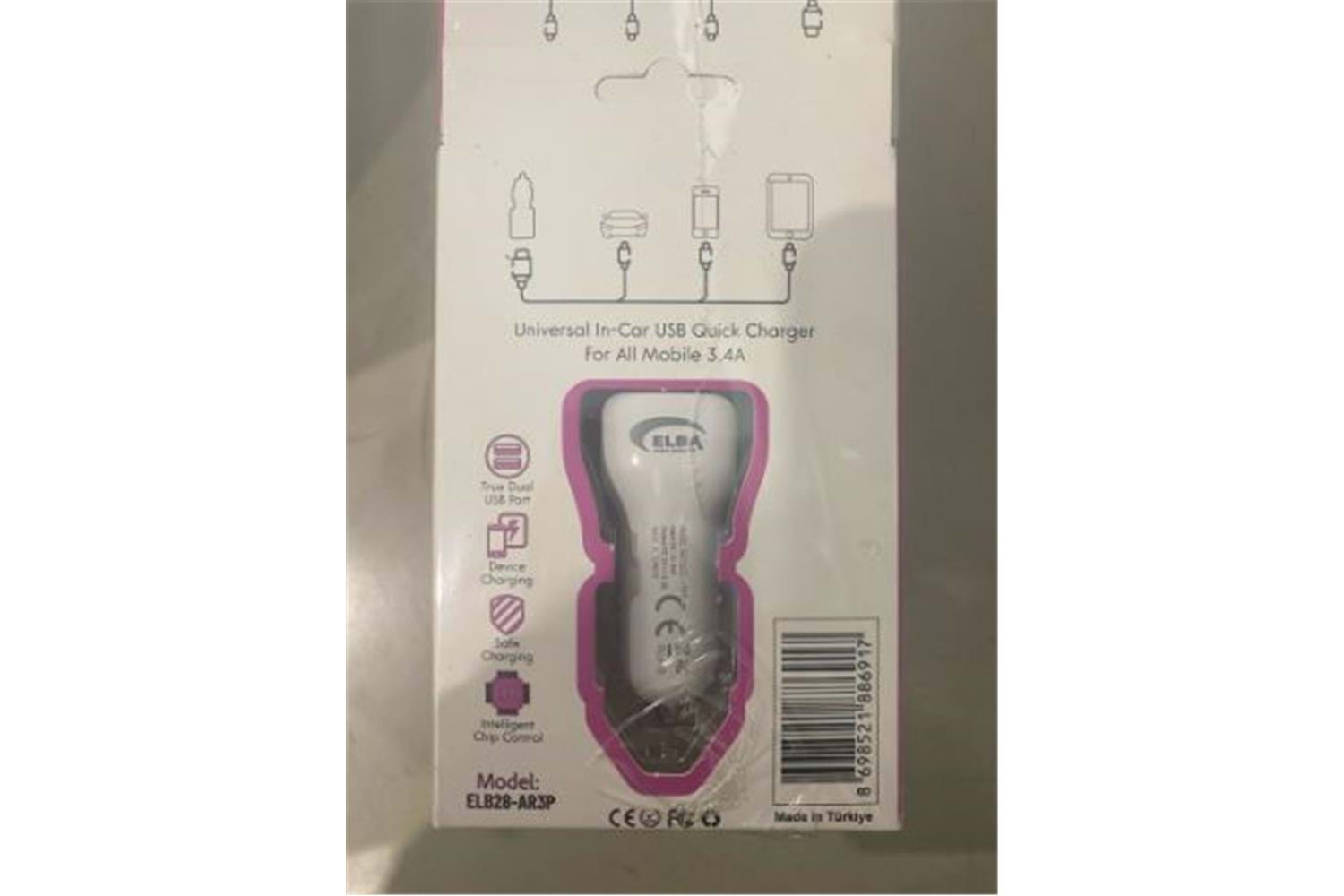 ELB28-AR3P ELBA 3.4A 2USB ARAÇ BAŞLIK