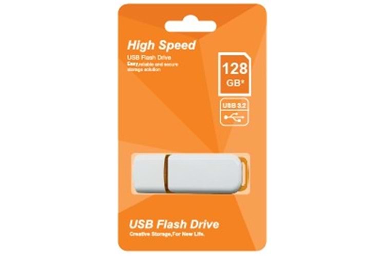 Elba 128GB Plastik Beyaz-Turuncu 3.2 USB Flash Bellek