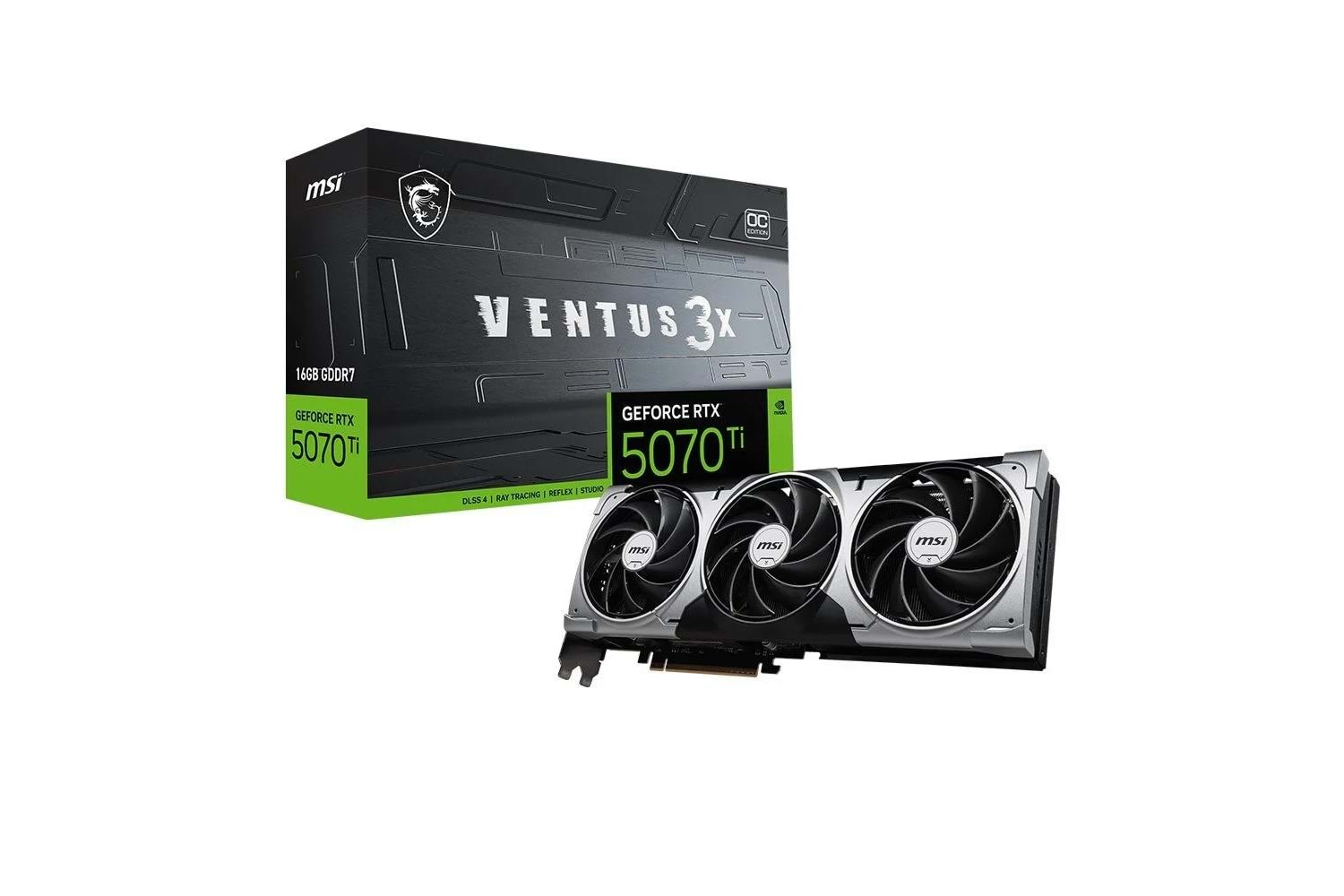 Msi GeForce RTX5070TI 16G VENTUS 3X OC 16GB GDDR7 256 Bit DLSS 4 Ekran Kartı