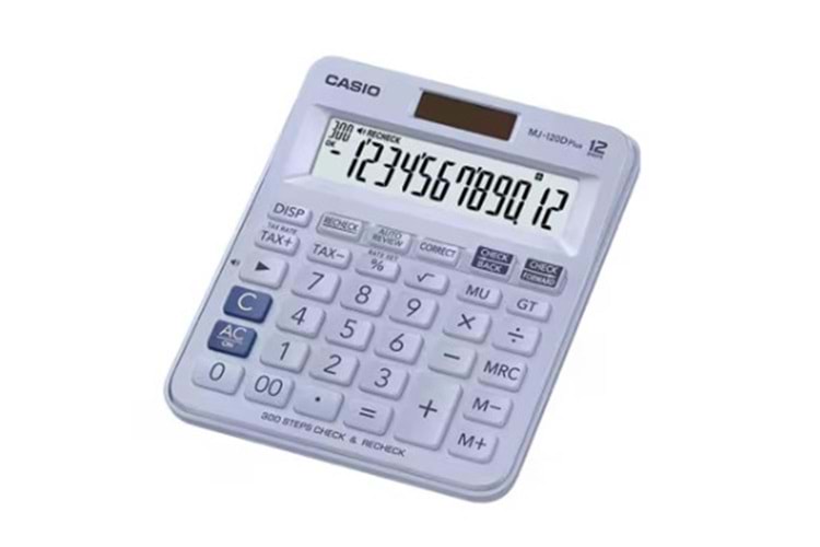 Casio MJ-120D Plus Açık Mavi İşlem Kontrollü 12 Hane Masa Üstü Hesap Makinesi