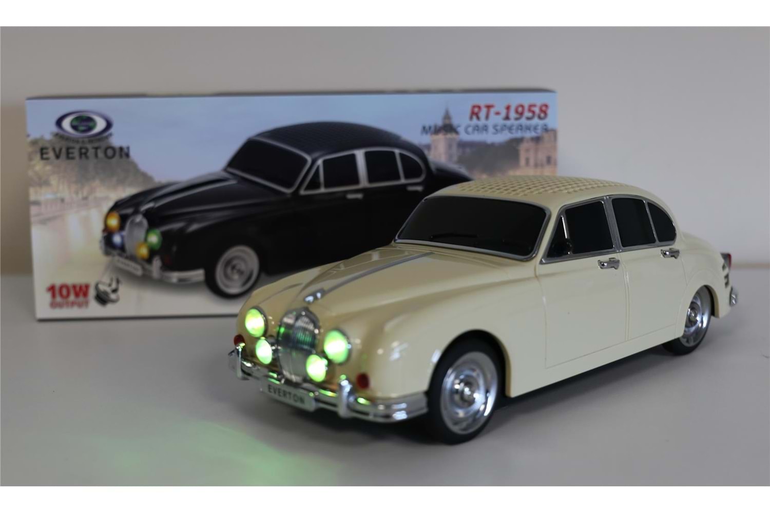 EVERTON RT-1958 Bej Arabalı Bluetooth Fm-Usb-Tf-Aux Şarjlı Nostaljik Radyo