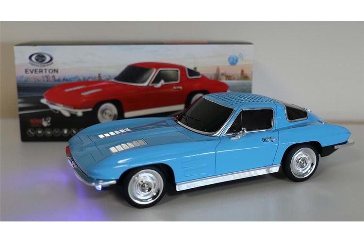 EVERTON RT-1956 Mavi (Blue) Arabalı Bluetooth Fm-Usb-Tf-Aux Şarjlı Nostaljik Radyo