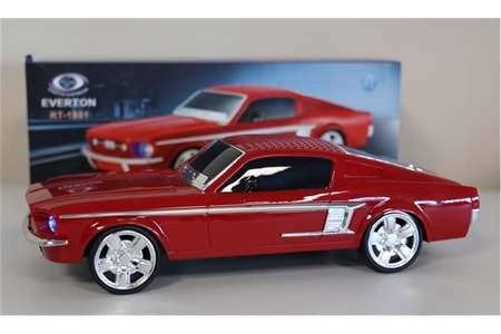 EVERTON RT-1951 Kırmızı Bluetooth Fm-Usb-Tf-Aux Şarjlı Nostaljik Radyo