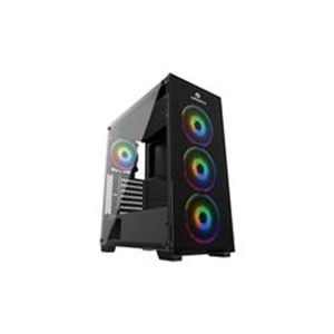 GameboosterGB-PE05B 600w 80+ USB3.0 Full Siyah Tempered Glass RGB Fanlı kasa
