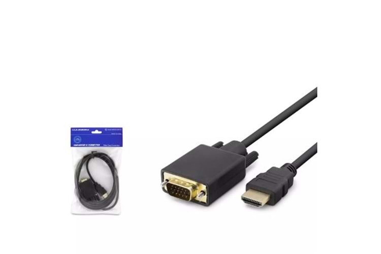 HADRON HDX7795 HDMI TO VGA KABLO PVC 120HZ 1080P 1.8M SİYAH