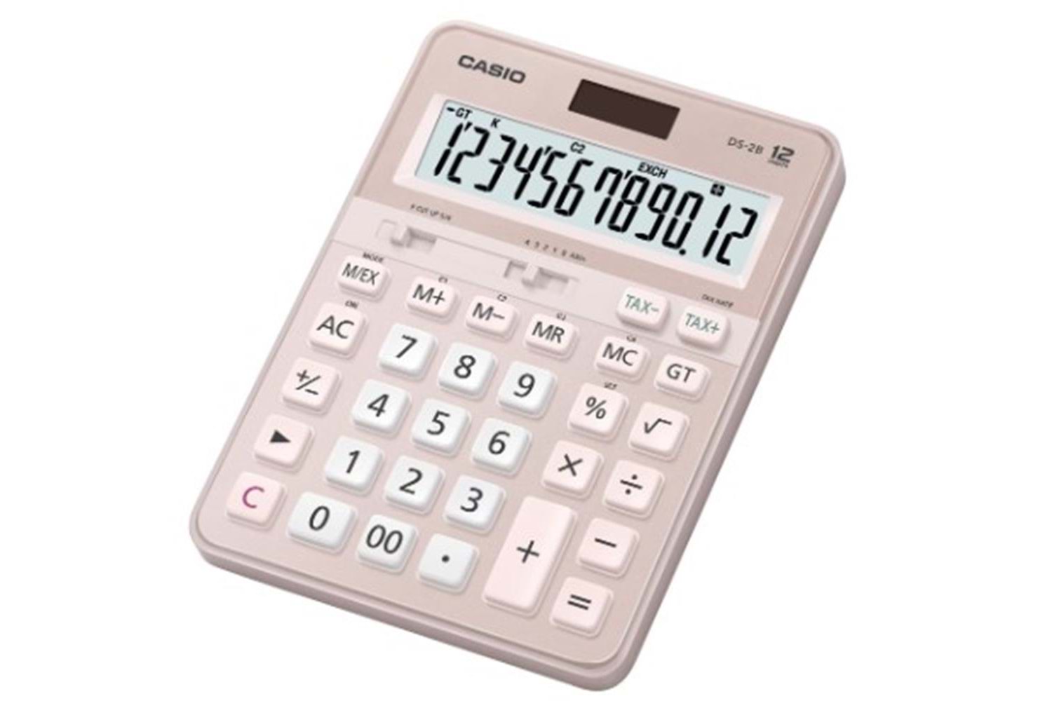 Casio DS-2B-PK Pembe Profesyonel 12 Hane Masa Üstü Hesap Makinesi