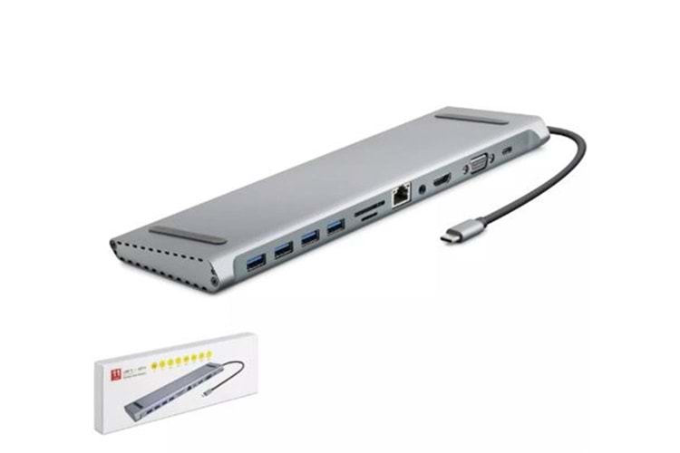 HADRON HDX7854 TYPE-C HDTV COMBO TYPE-C + HDMI 4K 30Hz + 4-USB3.0 + VGA + AUDIO +