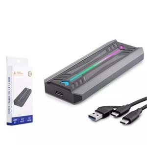 HADRON HDX1775 SSD KUTU TYPE-C3.1 + USB3.0 NVME M2 CHIP RTL9210 SİYAH