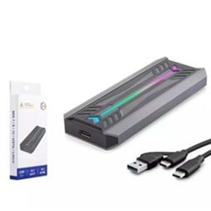 HADRON HDX1775 SSD KUTU TYPE-C3.1 + USB3.0 NVME M2 CHIP RTL9210 SİYAH
