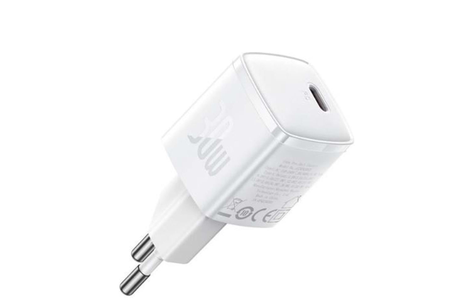 Baseus CCXF000302 30W USB-C Beyaz Şarj Adaptörü