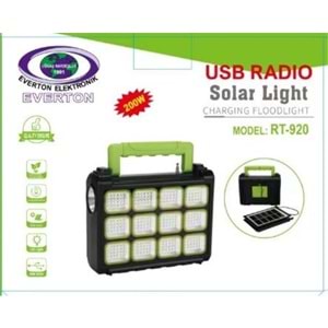 Everton Rt-920 Şarjlı 200w Solar Panelli Projektör (Radyolu)