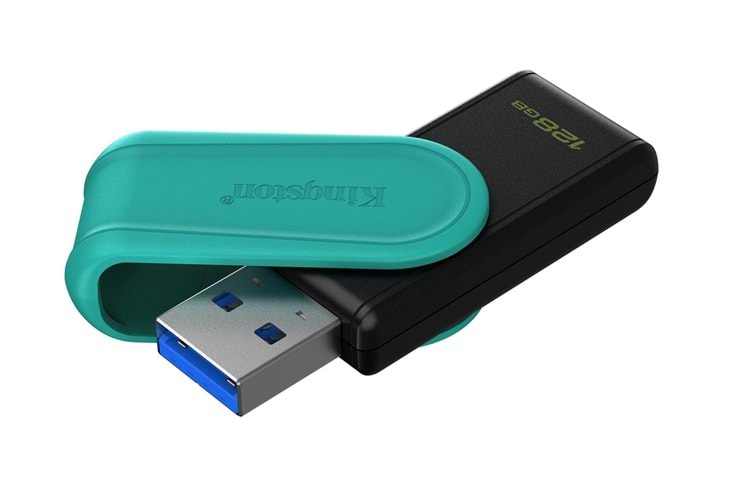 Kingston DTXS-128GB 128GB Portable USB 3.2 Gen1 DataTraveler ExodiaS (Black-Turquoise) Flash Bellek