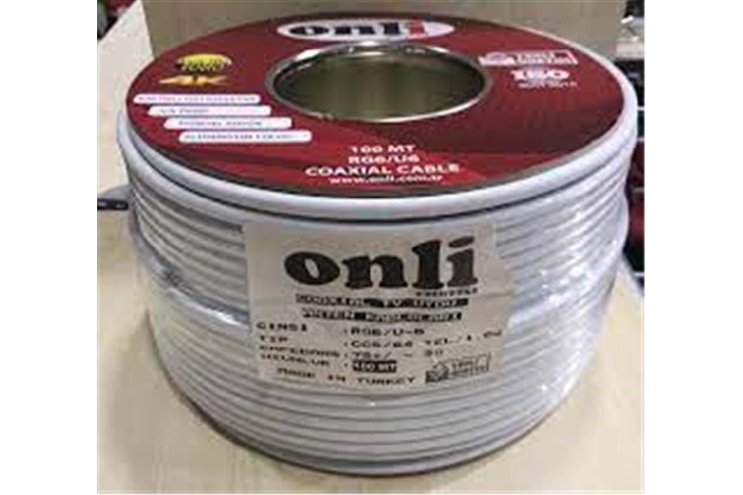 Onli ON-8001 RG6-U6 96 Tel 1,02 CCS-AL 100 metre Anten Uydu Kablosu