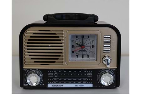 Everton RT-670 Bluetooth Usb-Micro Sd Saatli Nostaljik Radyo