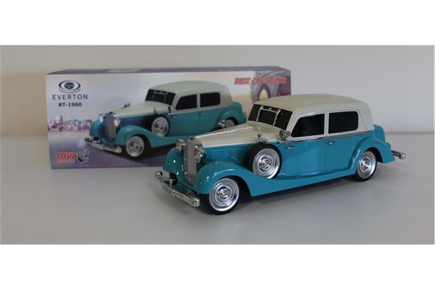 EVERTON RT-1960 Mavi Arabalı Bluetooth Fm-Usb-Tf-Aux Şarjlı Nostaljik Radyo