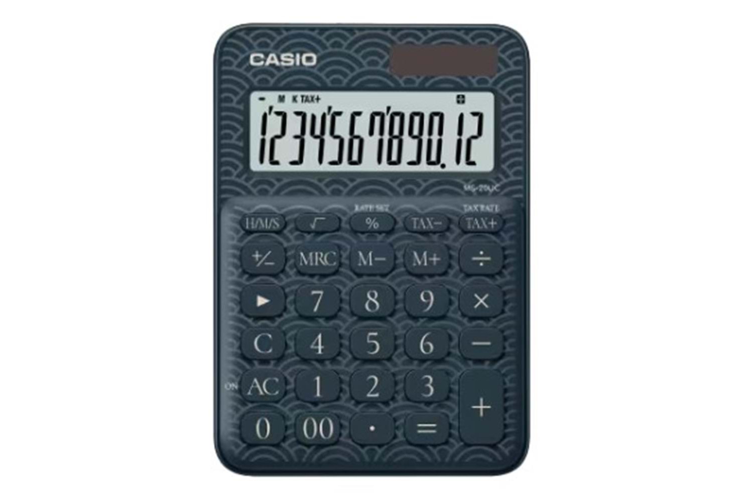 Casio MS-20UC-JBU 12 Hane Lacivert Desenli Masa Üstü Hesap Makinesi