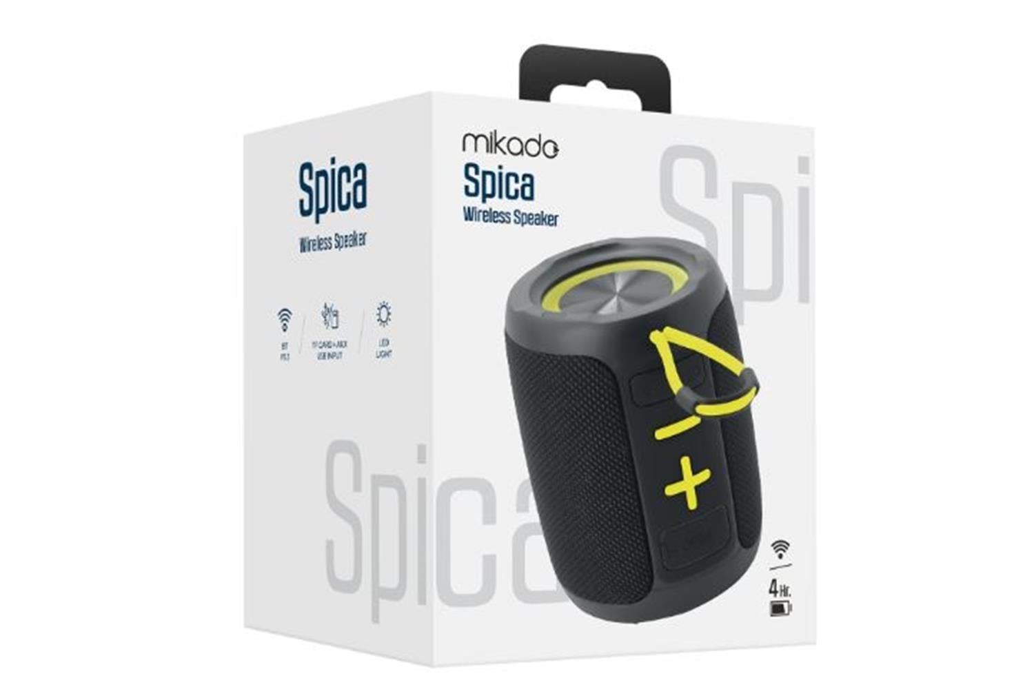 Mikado MD-60BT Spica Siyah 13W 1800mAh BT-TF-USB-ECO Led Işıklı Speaker