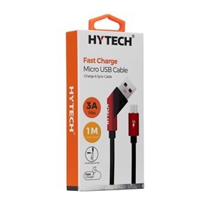Hytech HY-X431 1M 3A Type-C Örgülü Silver Gri Data + Şarj Kablosu
