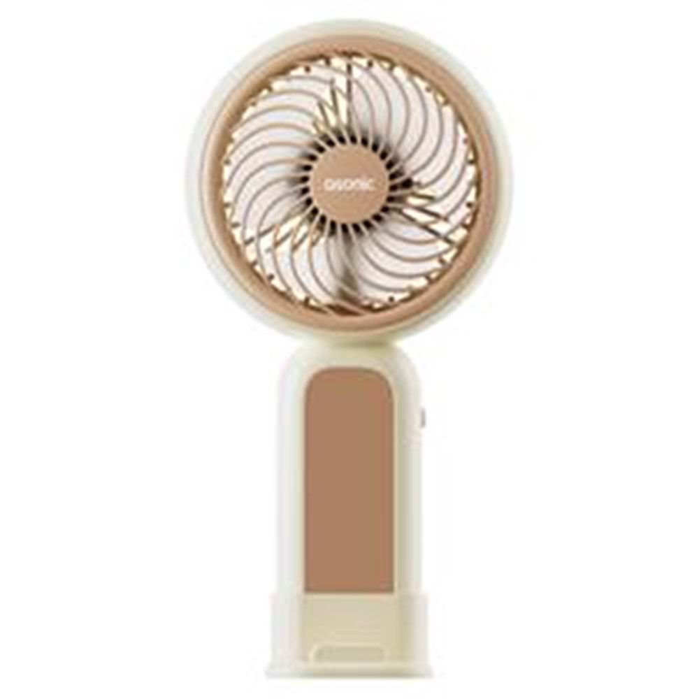 Asonic AFN21 Krem 250mAh Dahili Pil Elde Taşınabilir Masaüstü Usb Fan Şarjlı Type-c Şarj