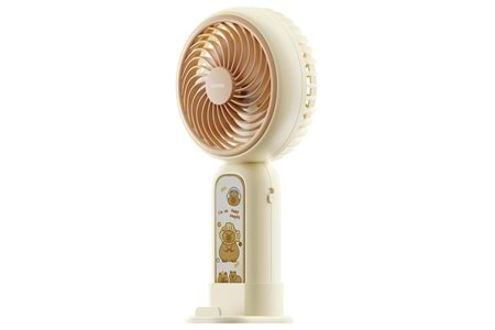 Asonic AFN20 Krem 250mAh Dahili Pil Elde Taşınabilir Masaüstü Usb Fan Şarjlı Type-c Şarj