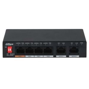 Dahua PFS3006-4ET-60 6 Port 10-100 (4 Poe + 2fe Uplınk Toplam 60W Poe)