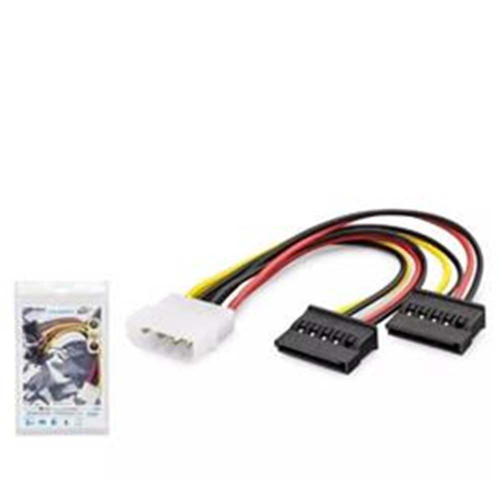 Hadron Hdx5525 Sata Power Kablo Poşetli 2In1 16Cm Siyah