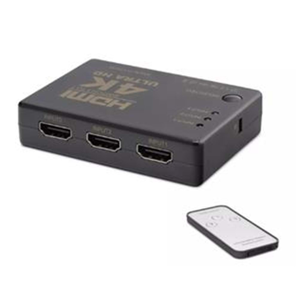 Hadron Hdx1308 3 port Hdmi Switch 3Giriş 1Çıkış 4K Kumandalı 