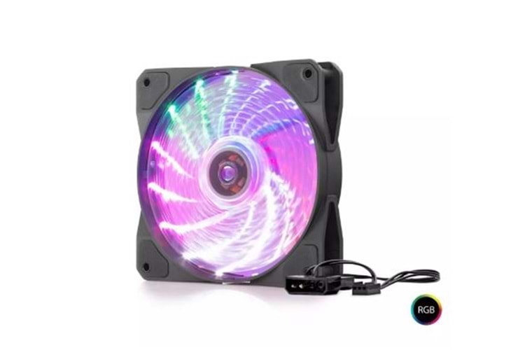 Hadron Hdx1519 Kasa Fanı Performans 4Pin 12Cm Rgb Siyah